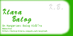 klara balog business card